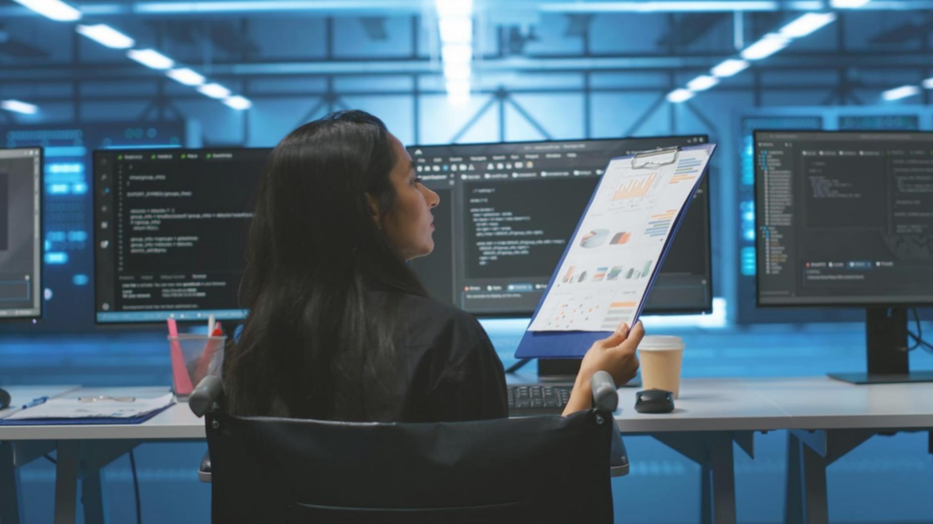 Network rack with organized enterprise switches and cable management